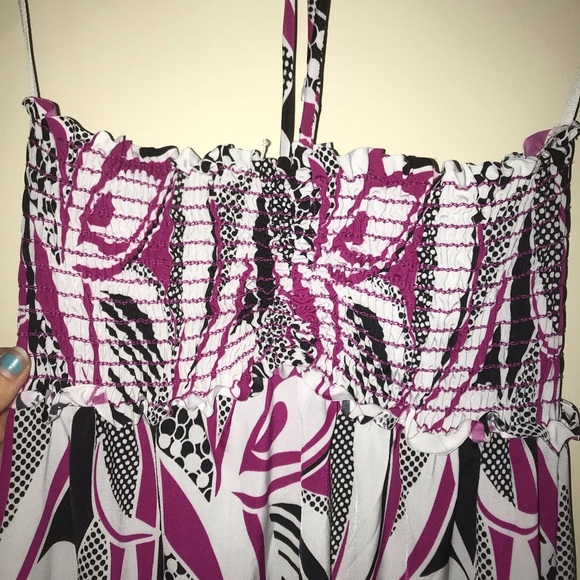 Y2K SILKY SATIN SWIRLY 2000’s HALTER STRETCHY MINI SLIP DRESS / TOP - Picture 6 of 7